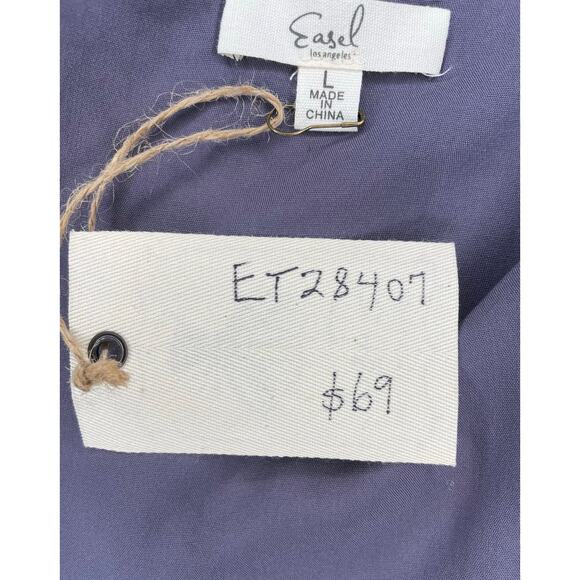 Easel Los Angeles Embroidered Boho Vest Women’s L Blue Gray Floral Tassel NWOT - Picture 8 of 9